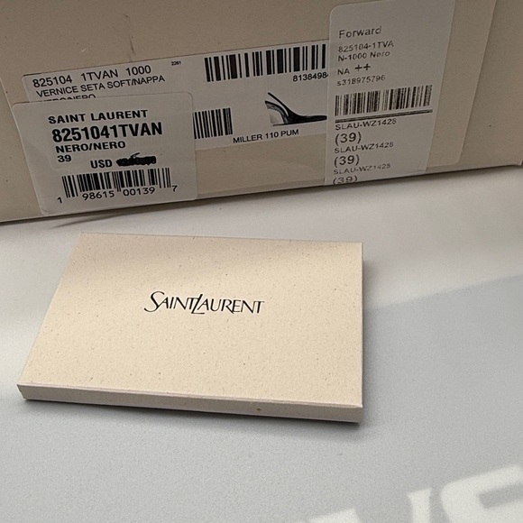 Saint Laurent Miller Patent Leather Acrylic Wedge Pumps in Nero Black Size 39 - Picture 15 of 16